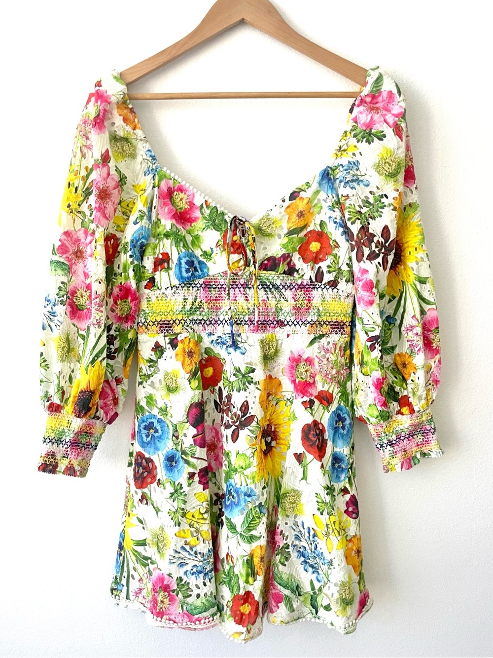 Alice & Olivia floral lace long sleeve mini dress - Picture 5 of 10